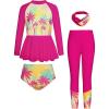 imageGRACE KARIN Girls Long Sleeve Swimsuit Mermaid Bathing Suit Rash Guard Swimwear 4 Piece Size 512Yellowcoconut Tree