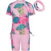 imageGRACE KARIN Girls Rash Guard Swimsuit Short Sleeve Two Piece Bathing Suit 612YPink
