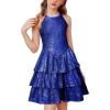 imageGRACE KARIN Girls Sequin Party Dress Kids Sparkly Formal Birthday Teen Special Occasion Fancy Pageant Dresses Size 614Klein Blue