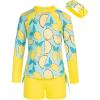 imageGRACE KARIN Girls Swimsuit Long Sleeve Rashguard Set 2Piece Bathing Suit 612YLemon