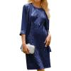 imageGRACE KARIN Mother of The Bride DressesFormal Wedding Guest DressSequin Dress 2 Piece with Jacket Knee Length 2025Navy Blue