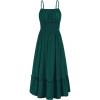 imageGRACE KARIN Womens 2025 Summer Dress Casual Sleeveless Spaghetti Strap Smocked Ruffle Beach Long Maxi Dress with PocketsGreen
