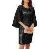 imageGRACE KARIN Womens Mother of Bride Dresses for Wedding Guest2025 Sequin Formal DressesCocktail Cape Sleeve Midi DressBlack