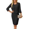 imageGRACE KARIN Womens Sequin Lace Dress with Jacket 34 Sleeve Two Piece Mother of The Bride Dresses Formal Wedding Guest DressBlack