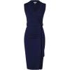 imageGRACE KARIN Womens Wear to Work Sleeveless Ruched Bodycon Office Pencil Midi Dresses with BeltNavy Blue