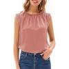 imageGRACE KARIN Womens Work Chiffon Blouses Casual Tank Tops Short Sleeve Caual Shirts Lace Loose FitDark Pink