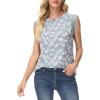 imageGRACE KARIN Womens Work Chiffon Blouses Casual Tank Tops Short Sleeve Caual Shirts Lace Loose FitFloral Blue