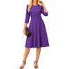 imageGRACE KARIN Work Dresses for Women 202534 Sleeve Church Dresses Aline Fall Wedding Guest Dress with PocketsPurple