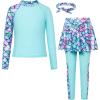 imageGrace KARINGirls Swimsuit Two Piece Swimwear Long Sleeve Swimsuit Swimming Pants with Skirt Blue Mermaid 12Y