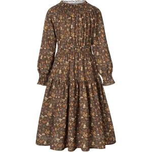 imageGRACE KARIN Girls Long Sleeve Fall Dress Floral High Waist Casual Midi Dresses with Pocket for 614 YearsBrown