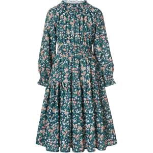 imageGRACE KARIN Girls Long Sleeve Fall Dress Floral High Waist Casual Midi Dresses with Pocket for 614 YearsGreen
