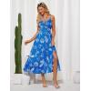 imageGRACE KARIN Womens 2025 Summer Casual Floral Boho Dress Spaghetti Strap Flowy Beach Maxi DressesBlue Floral