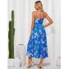 imageGRACE KARIN Womens 2025 Summer Casual Floral Boho Dress Spaghetti Strap Flowy Beach Maxi DressesBlue Floral