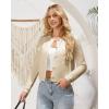 imageGRACE KARIN Womens Knit Cardigan Sweaters Long Sleeve Open Front Button Down Trendy Jackets Lightweight Summer OutfitsBeige