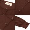 imageGRACE KARIN Womens Long Sleeve Button Down Crew Neck Classic Sweater Knit CardiganCoffee Brown