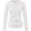 imageGRACE KARIN Womens Long Sleeve Button Down Crew Neck Classic Sweater Knit CardiganCool White