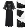 imageGRACE KARIN Mother of Bride Dresses 2025 34 Sleeve Sequin Dress Maxi Elegant Wedding Guest Dress Formal CocktailBlack