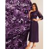 imageGRACE KARIN Mother of Bride Dresses 2025 34 Sleeve Sequin Dress Maxi Elegant Wedding Guest Dress Formal CocktailDark Purple
