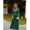 imageGRACE KARIN Mother of Bride Dresses 2025 34 Sleeve Sequin Dress Maxi Elegant Wedding Guest Dress Formal CocktailGreen