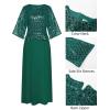 imageGRACE KARIN Mother of Bride Dresses 2025 34 Sleeve Sequin Dress Maxi Elegant Wedding Guest Dress Formal CocktailGreen