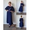 imageGRACE KARIN Mother of Bride Dresses 2025 34 Sleeve Sequin Dress Maxi Elegant Wedding Guest Dress Formal CocktailNavy Blue