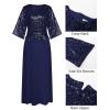 imageGRACE KARIN Mother of Bride Dresses 2025 34 Sleeve Sequin Dress Maxi Elegant Wedding Guest Dress Formal CocktailNavy Blue