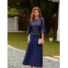 imageGRACE KARIN Mother of Bride Dresses 2025 34 Sleeve Sequin Dress Maxi Elegant Wedding Guest Dress Formal CocktailNavy Blue