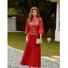 imageGRACE KARIN Mother of Bride Dresses 2025 34 Sleeve Sequin Dress Maxi Elegant Wedding Guest Dress Formal CocktailRed