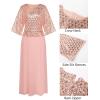imageGRACE KARIN Mother of Bride Dresses 2025 34 Sleeve Sequin Dress Maxi Elegant Wedding Guest Dress Formal CocktailRose Pink