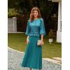 imageGRACE KARIN Mother of Bride Dresses 2025 34 Sleeve Sequin Dress Maxi Elegant Wedding Guest Dress Formal CocktailTeal Blue