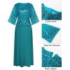 imageGRACE KARIN Mother of Bride Dresses 2025 34 Sleeve Sequin Dress Maxi Elegant Wedding Guest Dress Formal CocktailTeal Blue