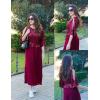 imageGRACE KARIN Mother of Bride Dresses 2025 34 Sleeve Sequin Dress Maxi Elegant Wedding Guest Dress Formal CocktailWine Red