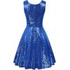 imageGRACE KARIN Womens Sleeveless Wrap VNeck Aline Bridesmaid Cocktail Party DressBluesequin