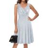 imageGRACE KARIN Womens Sleeveless Wrap VNeck Aline Bridesmaid Cocktail Party DressSlivermultisequin