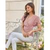 imageGRACE KARIN 2025 Womens Tops Summer Wrap Blouse V Neck Ruffle Sleeve Dressy Casual Top Ruched Trendy ClothesPink