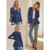 imageGRACE KARIN Long Sleeve Cardigan Sweaters for Women Button Up Knit Blazer Lightweight Business Casual Peplum TopsGrey Blue