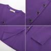 imageGRACE KARIN Long Sleeve Cardigan Sweaters for Women Button Up Knit Blazer Lightweight Business Casual Peplum TopsPurple