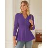 imageGRACE KARIN Long Sleeve Cardigan Sweaters for Women Button Up Knit Blazer Lightweight Business Casual Peplum TopsPurple