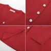 imageGRACE KARIN Long Sleeve Cardigan Sweaters for Women Button Up Knit Blazer Lightweight Business Casual Peplum TopsRed