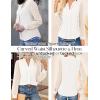 imageGRACE KARIN Women Business Casual Tops Sheer Lace Long Sleeve Blouses Work Office Pleated V Neck Shirt Fall Formal OutfitsWhite