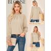 imageGRACE KARIN Women Dressy Long Sleeve Blouse2025 Fall Business Casual TopsPleated Mock Neck Shirts Fashion Work OutfitApricot