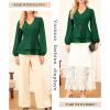 imageGRACE KARIN Women Work Peplum TopsLong Sleeve Dressy Casual BlousesV Neck Business Shirt Fall Outfits with BeltGreen