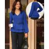 imageGRACE KARIN Women Work Peplum TopsLong Sleeve Dressy Casual BlousesV Neck Business Shirt Fall Outfits with BeltRoyal Blue