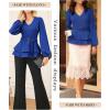 imageGRACE KARIN Women Work Peplum TopsLong Sleeve Dressy Casual BlousesV Neck Business Shirt Fall Outfits with BeltRoyal Blue