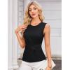 imageGRACE KARIN Womens Crew Neck Pleated Front Tank Tops Casual Sleeveless ALine Work Top Blouse