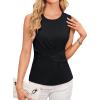 imageGRACE KARIN Womens Crew Neck Pleated Front Tank Tops Casual Sleeveless ALine Work Top Blouse
