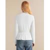 imageGRACE KARIN Women Cardigan Sweaters 2025 FallLong Sleeve Cropped Sweater Coat TrendyButton Front Peplum Tops LightweightBright White