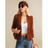 imageGRACE KARIN Women Cardigan Sweaters 2025 FallLong Sleeve Cropped Sweater Coat TrendyButton Front Peplum Tops LightweightCaramel