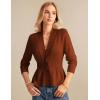 imageGRACE KARIN Women Cardigan Sweaters 2025 FallLong Sleeve Cropped Sweater Coat TrendyButton Front Peplum Tops LightweightCaramel