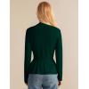 imageGRACE KARIN Women Cardigan Sweaters 2025 FallLong Sleeve Cropped Sweater Coat TrendyButton Front Peplum Tops LightweightDark Green